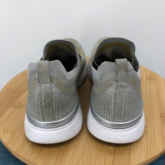 APL TECHLOOM BREEZE metallic knit mesh running sneakers Met Silver Gold  size 9 - Picture 7 of 16